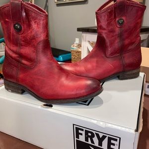 FRYE Red Booties